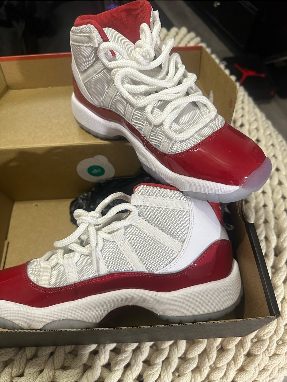 Jordan Kids High-Top Sneakers - White & Red